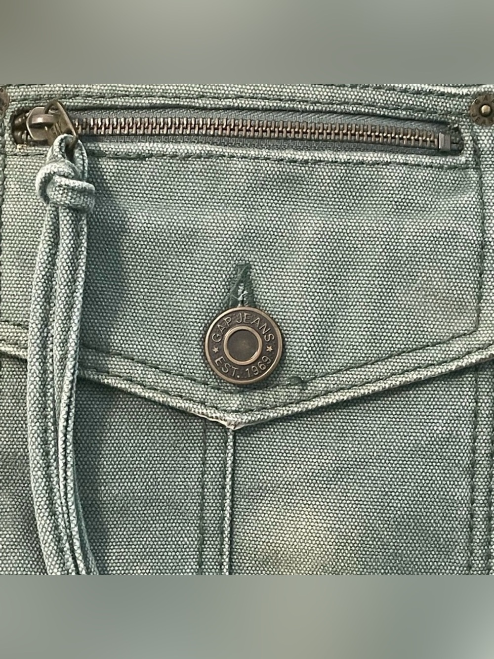 Vintage Gap Y2K denim light green bag gorpcore - Picture 3 of 10